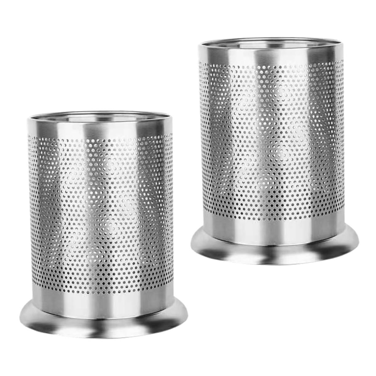 HEALLILY Straw Holder Cupboard 2pcs Silverware and Straw Organizer Storage Holders Drainage-enabled Sturdy Tableware Containers