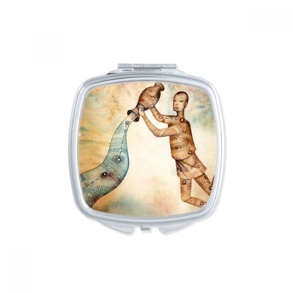 Miroir de poche Verseau constellation zodiaque mignon pour maquillage portable