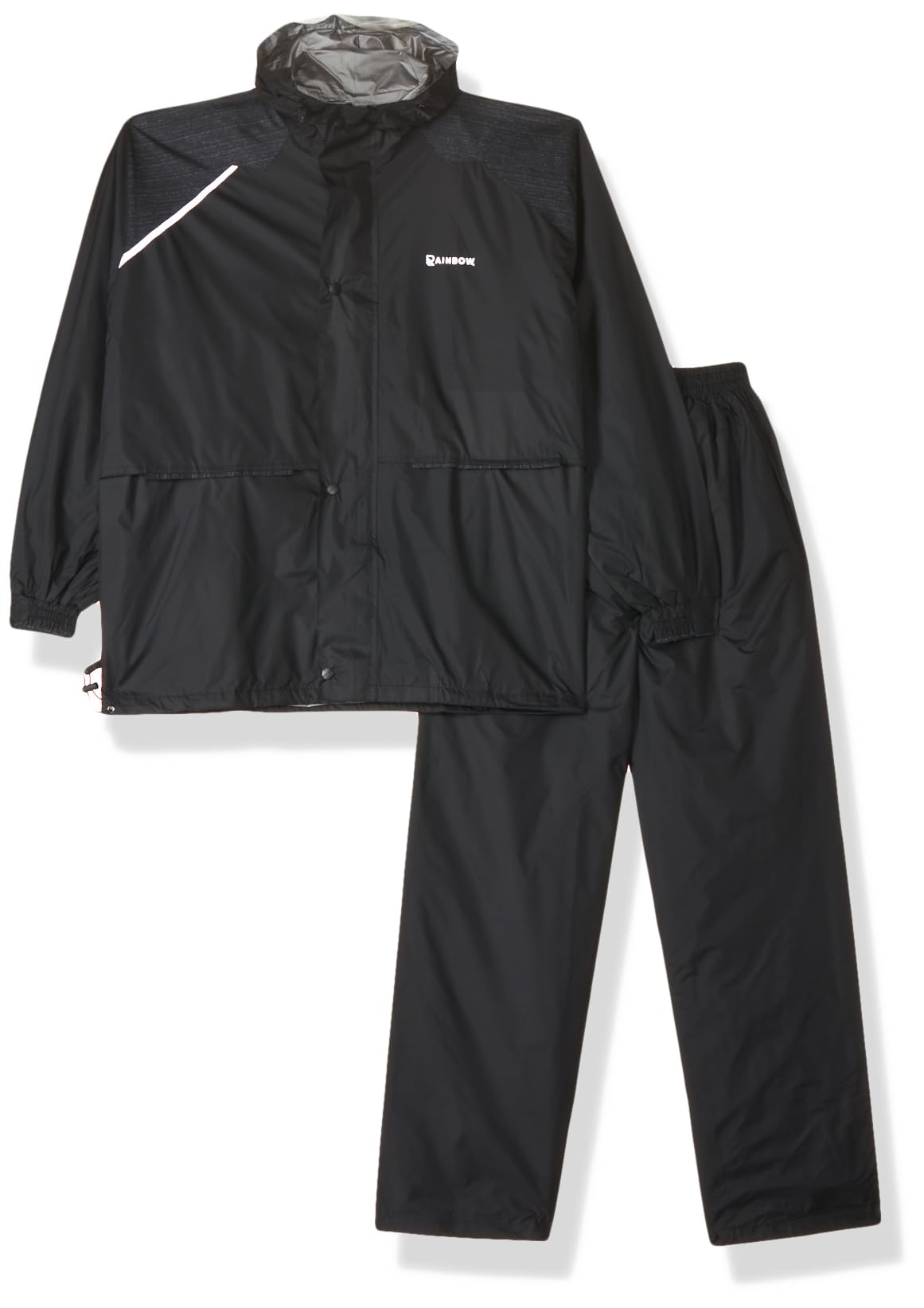 Rainbow Marathon Safari Water Proof Men's Raincoats |Hooded Full Sleeves Outdoor Rainwear | Durable Cloth Rainwear for Camping, Hiking, Travelling | Adjustable Drawstring | Colour - Black, Size -XL-image-10