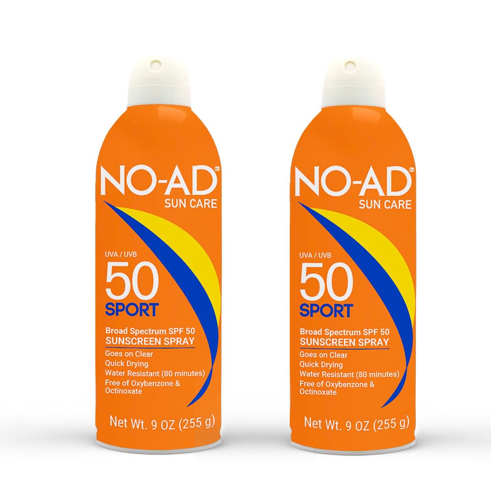 NO-AD SPORT SPF 50 Sunscreen Spray | Non-Greasy, Waterproof and Non toxic Sunscreen | Body Sunscreen | Suitable for All Skin Types | Broad Spectrum