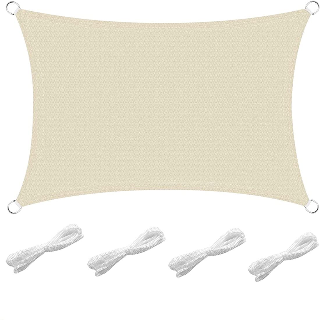 Voile d'ombrage protection 95% UV pour terrasse et extérieur résistant blanc crème