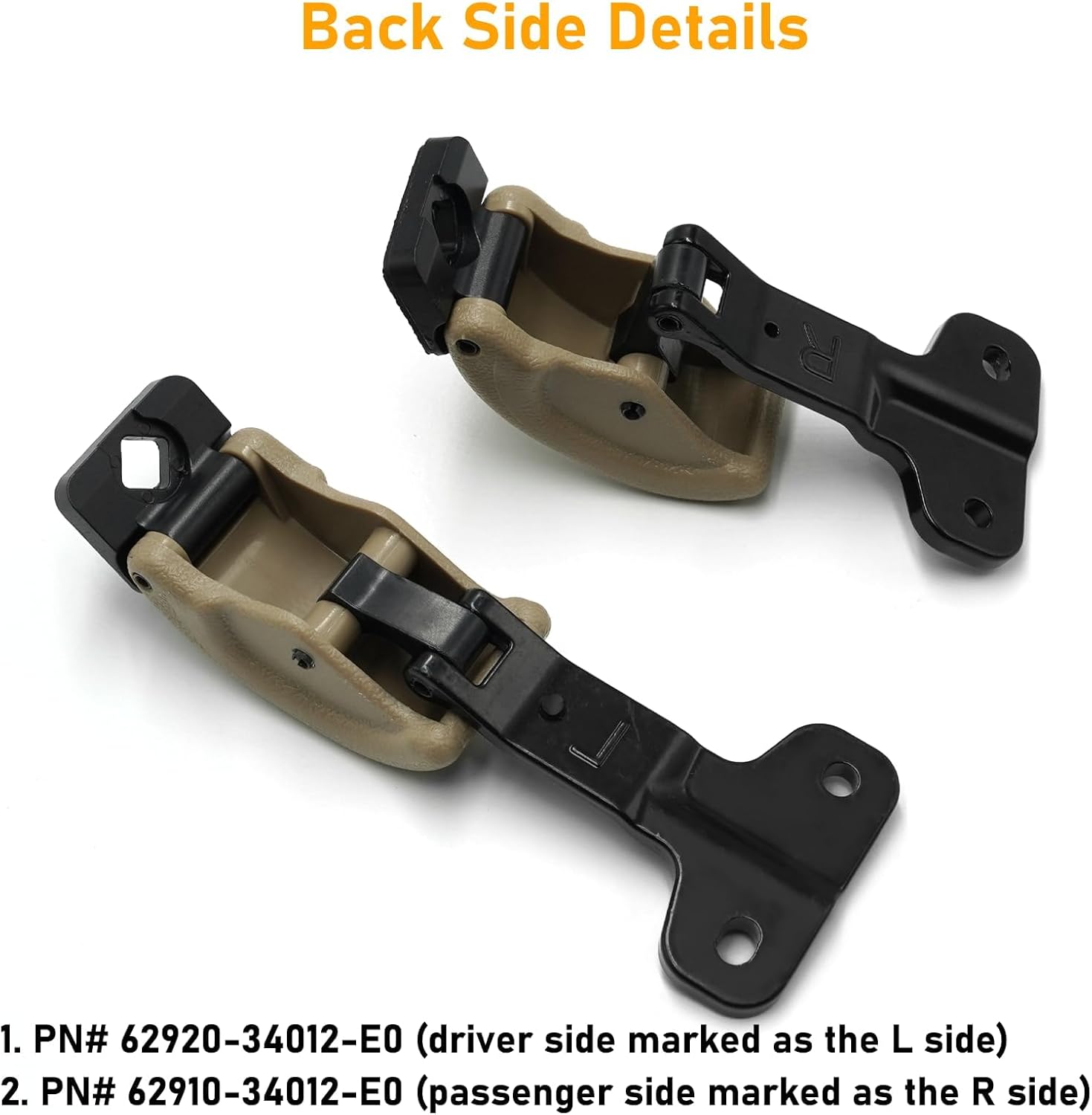 Compatible with Toyota Tundra Rear Window Latch 2000-2006,Back Left & Right Side Window Latch Assembly W/O Screws for 1st Gen Tundra,Tan Rear Quarter Window Latch Replace for 62920-34012,1 Pair