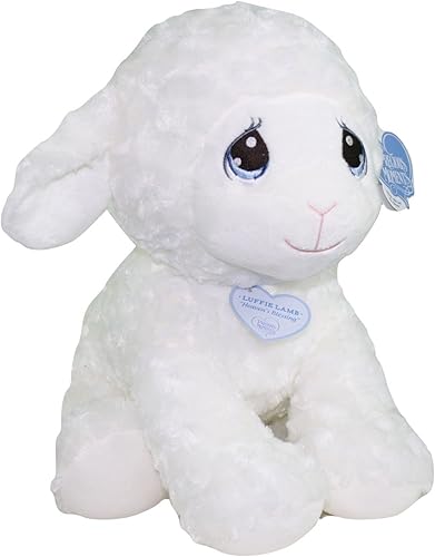 Aurora® Inspirational Precious Moments™ Luffie - Peluche de cordero - Recuerdos apreciados - Comodidad duradera - Blanco 12 pulgadas