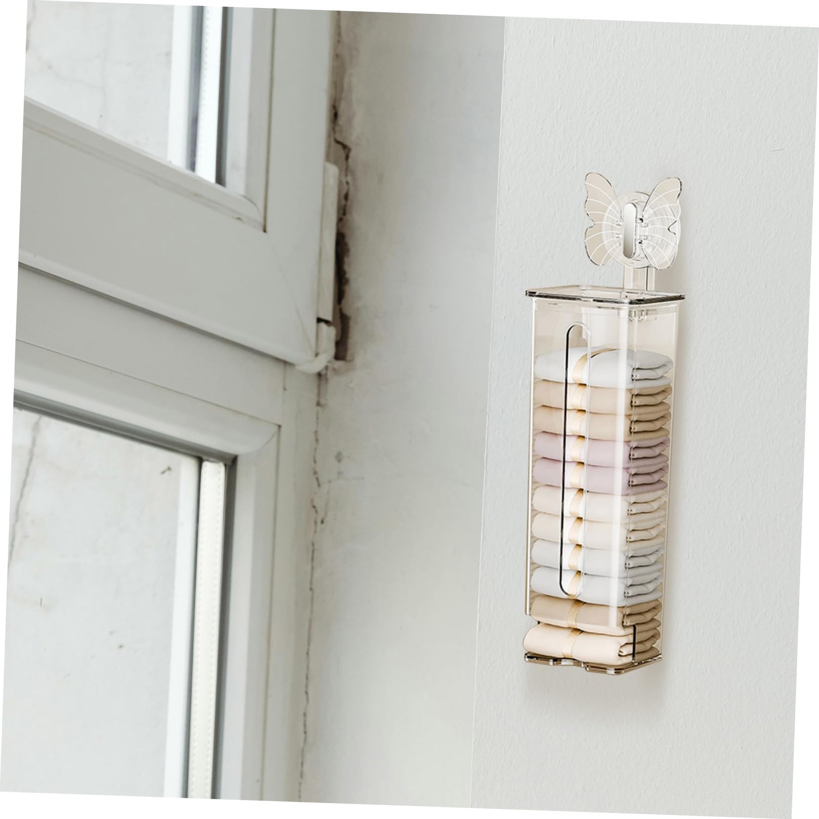 STOBAZA Hängender Unterwäsche Organizer mit Saugnapf 2 Stück aus Pet mit Schutzdeckel Platzsparend für Socken und Unterwäsche zu Hause