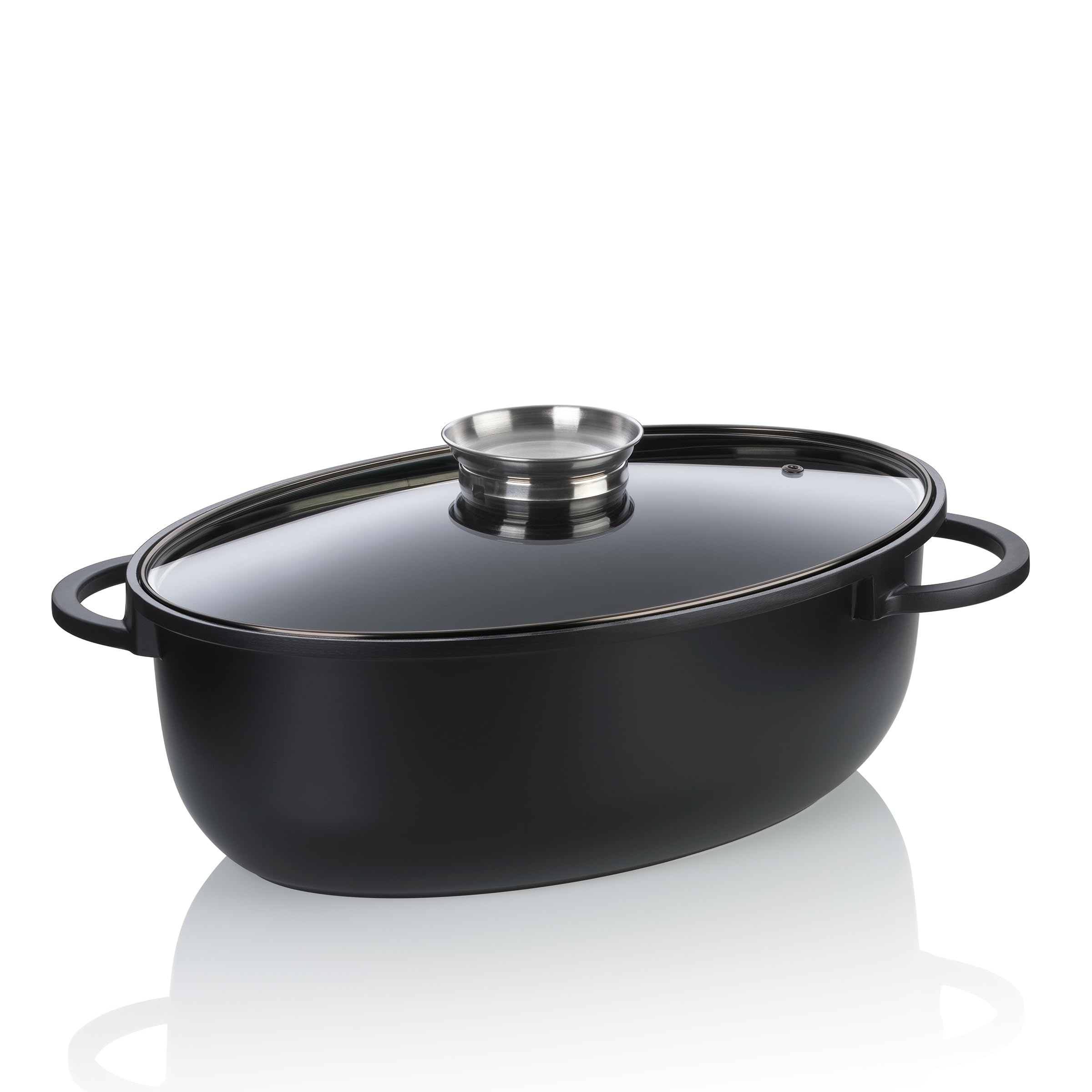 kela Teglia ovale 8 litri ATURA, Dutch Oven, teglia in ghisa con coperchio per induzione, ghisa di alluminio con rivestimento ceramico, senza PFAS