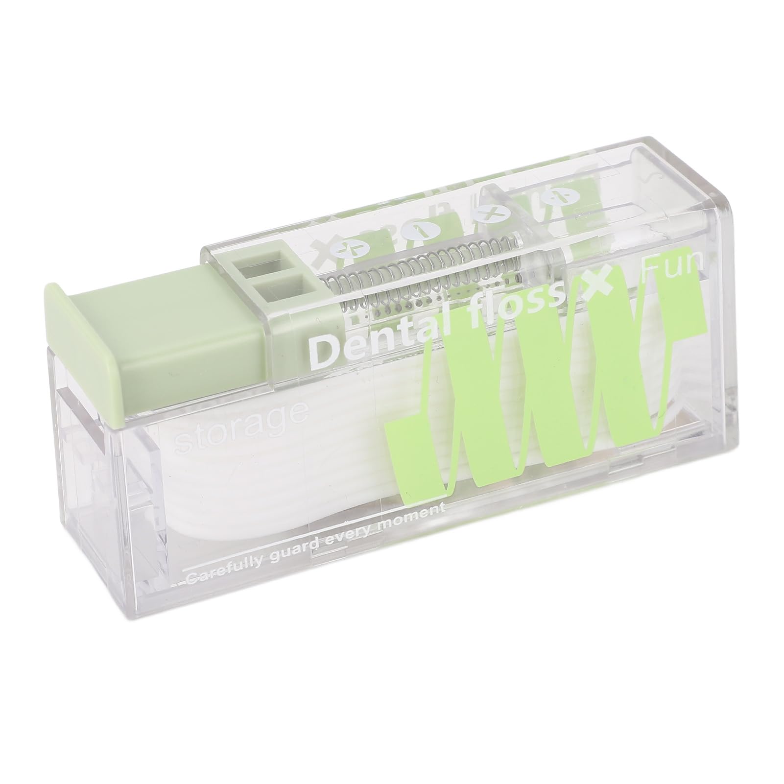 Floss Case, Portable ABS Floss Pick Dispenser, Easy Filling with 10 Strands for Travel (Matcha Green)