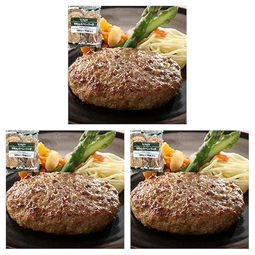 ヤヨイサンフーズ やわらかハンバーグ 120G 10食入×3パック (まとめ買い) (Vandroロゴ付包装)