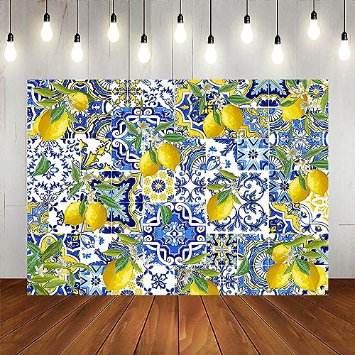 Fondo fotográfico Limones 240x180 cm azul miniatura 5