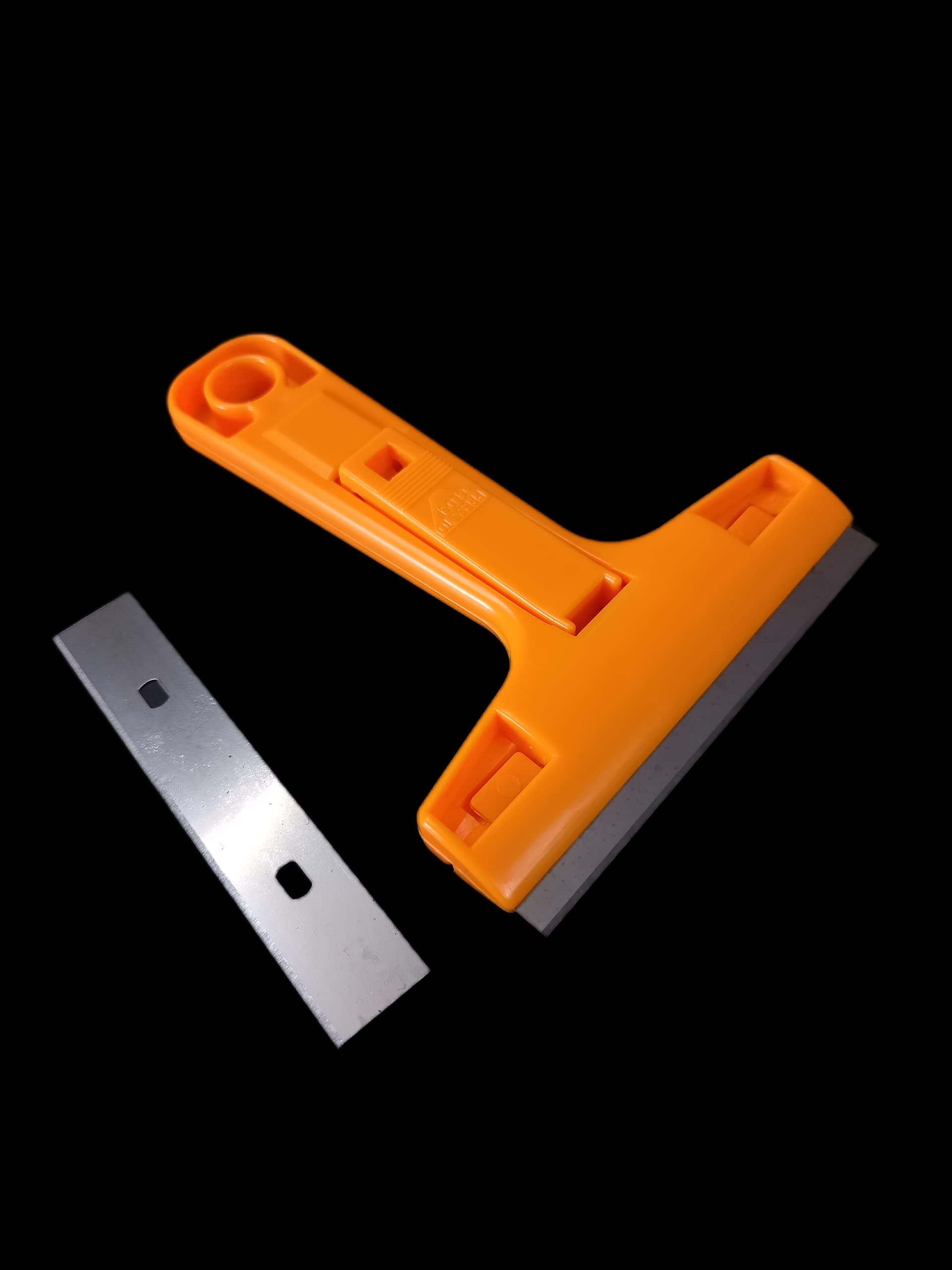 Plastic Scraper with Easy Removable Blade,*with 1 Free Extra Blade*. with This 1 Extra Blade You can Save Cost of one Scraper (Orange, Plastic) (B0B24H57Z4) Amazon Price History, Amazon Price Tracker