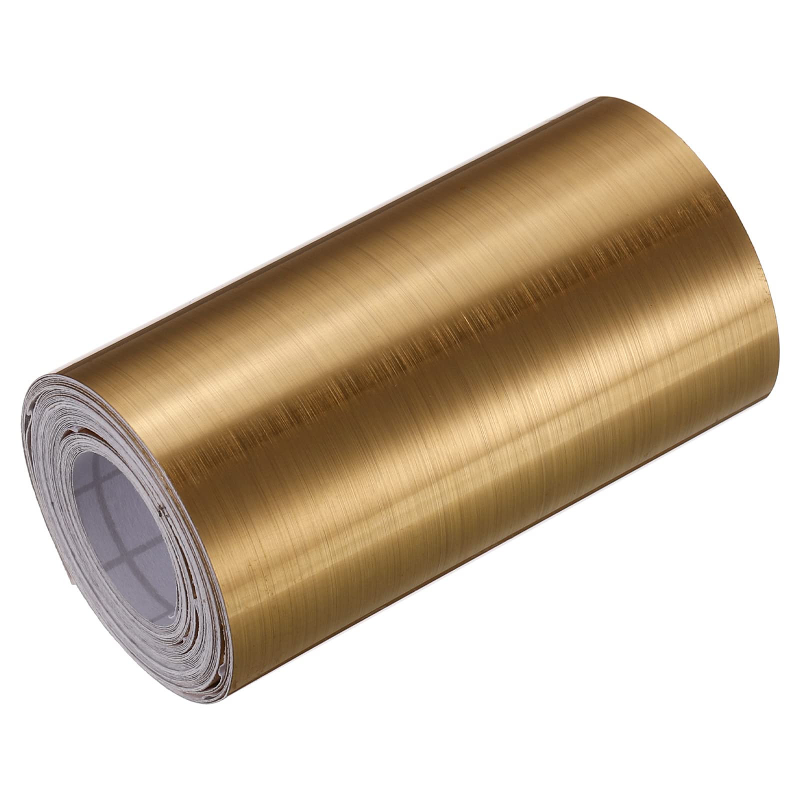 uxcell Waterproof Peel and Stick Decorative Tape Self Adhesive 3.15" W x 16.4'L PVC Removable Tape for Wall Edge Gold Tone Brushed (Thickened Style)