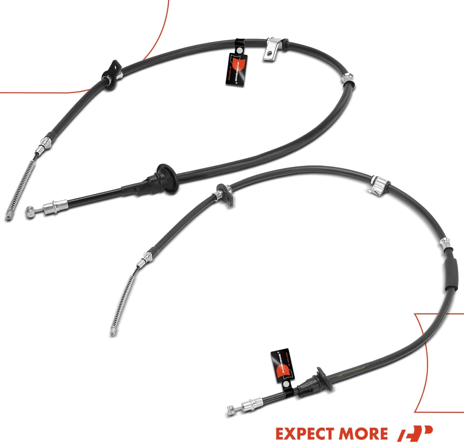 A-Premium Rear Driver and Passenger Side Parking Brake Cable Assembly Compatible with Hyundai Models: Accent 2003 2004 2005, 2-PC Set