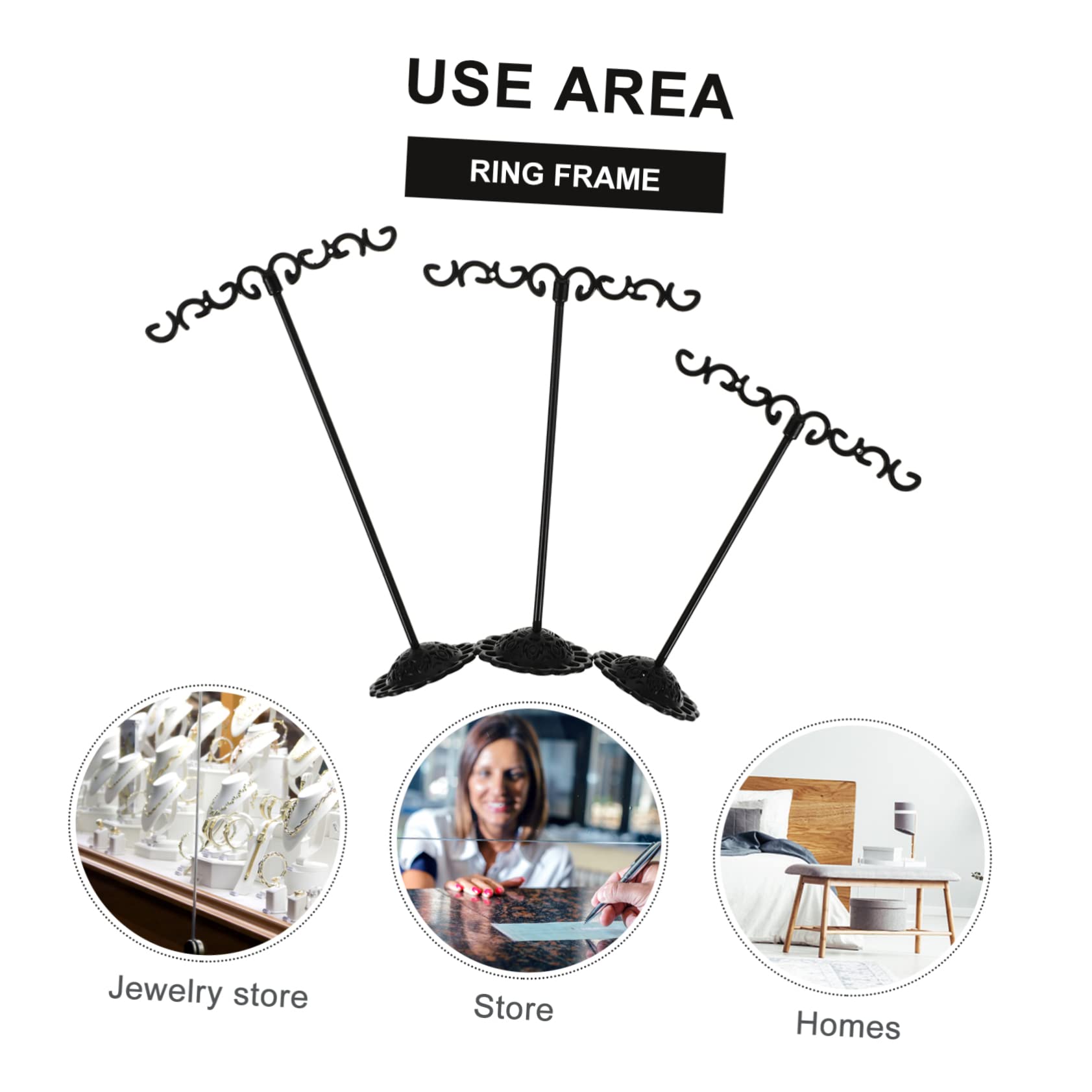 Ipetboom 3Pcs Vintage European Earring Display Rack Stylish Jewelry Organizer Stand for Earrings Durable Bracket with Stable Support for Home Store Desktop Use