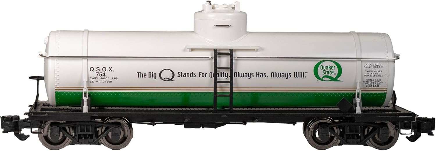 Bachmann Trains - 1:29 Scale Single Dome Tank Cars - Quaker State #754 - Large G Scale