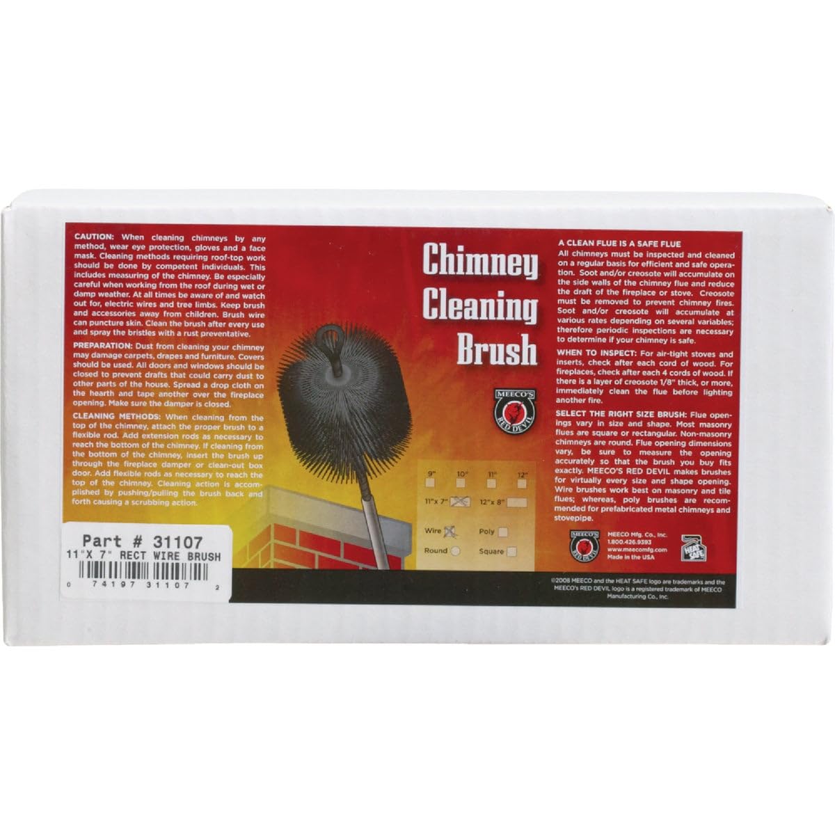 Meeco Mfg. Co., Inc. 31107 Brosse métallique rectangulaire pour cheminée