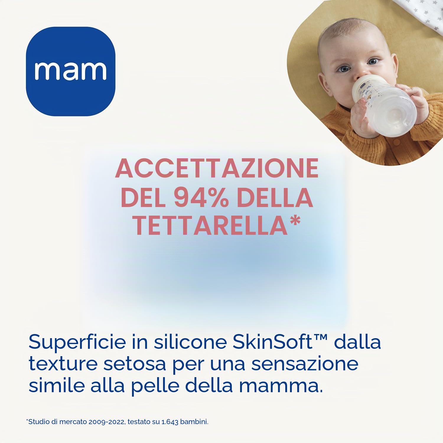 Istruzioni in Lingua Straniera - Mam Easy Active Baby Bottle, Biberon Grande per Apprendimento Ergonomico, Facile da Impugnare, Tettarella N. 3 in Silicone e Coperchio Salvagoccia, 4 Mesi, Blu, 330 Ml