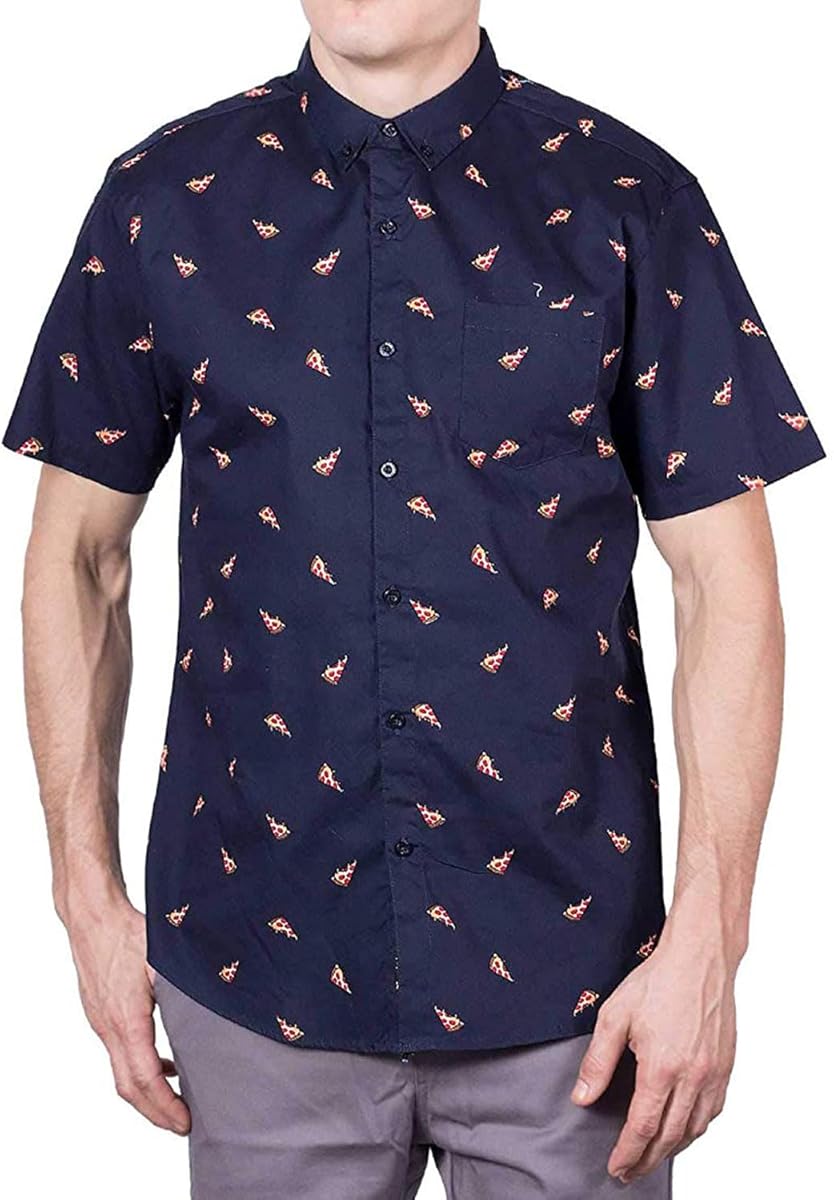 Visive Mens Short Sleeve Button Down Shirt Hawaiian Big Mens