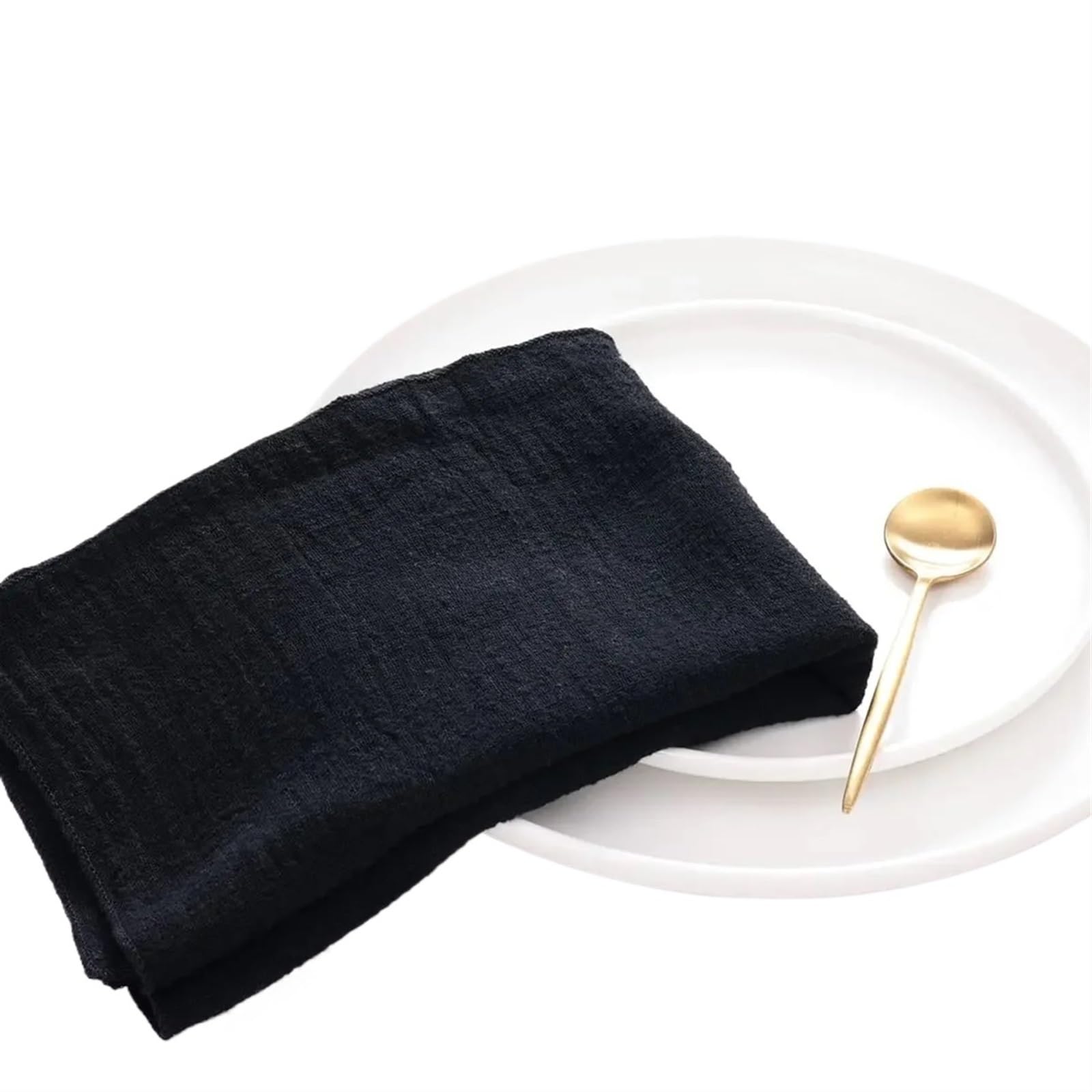 serviettes napkins 50PCS Terracotta Sewing Cloth Napkins 30x30cm Cotton Fabric Serviette Gauze Table Towels Wedding Decoration for dining wedding party everyday home(50pcs Black)