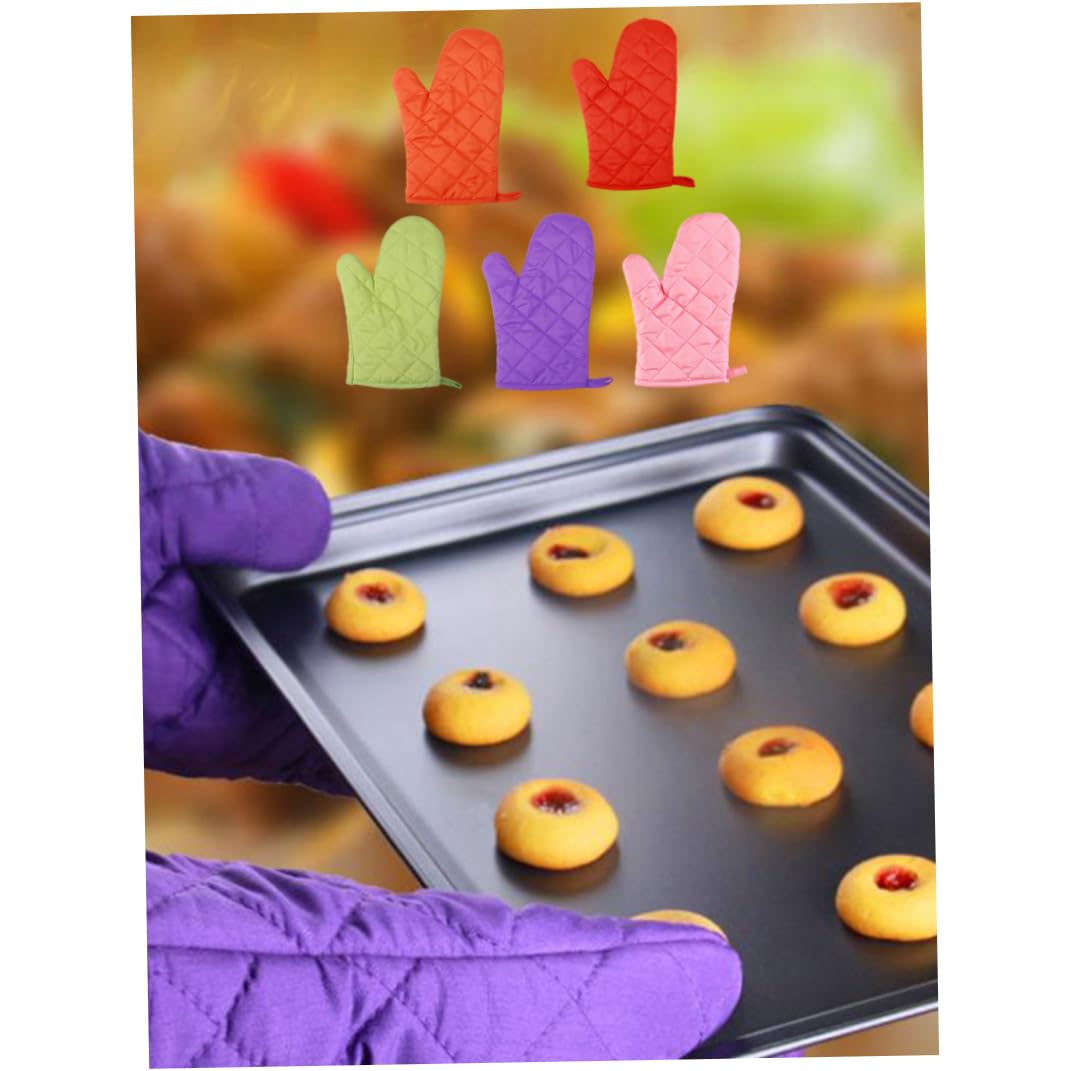 Katoenen oven wanten hittebestendige anti-geschalen handschoenen voor het bakken van magnetron roze ovenwanten voor keuken