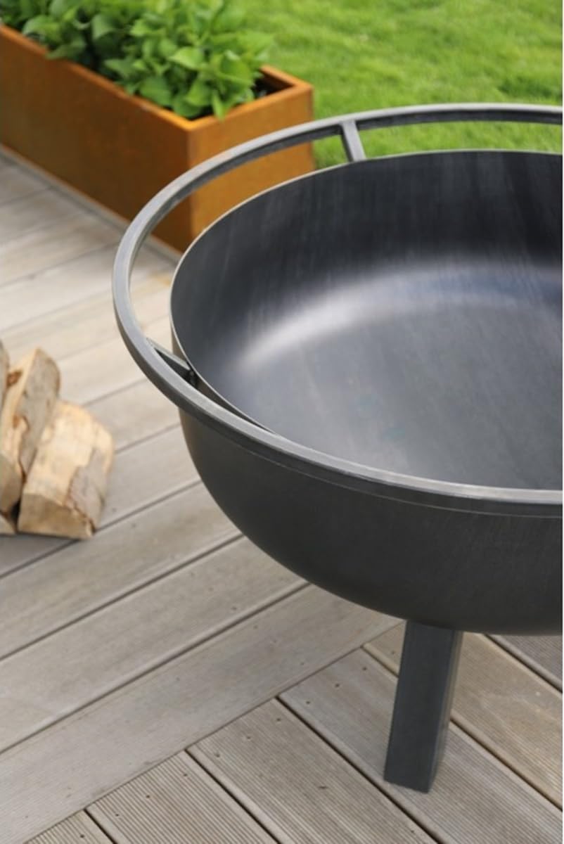 Feuerschale Porto XXL Ø 60 cm Feuerstelle Grillschale für den Garten aus Stahl als Wärmequelle oder Grill CookKing
