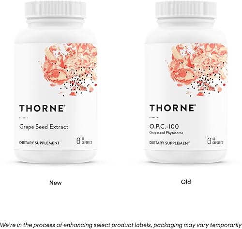 Miniatura 3 de THORNE - Extracto de semilla de uva (anteriormente O.P.C.-100) - Fitosoma de semilla de uva para soporte antioxidante* - 60 Cápsulas