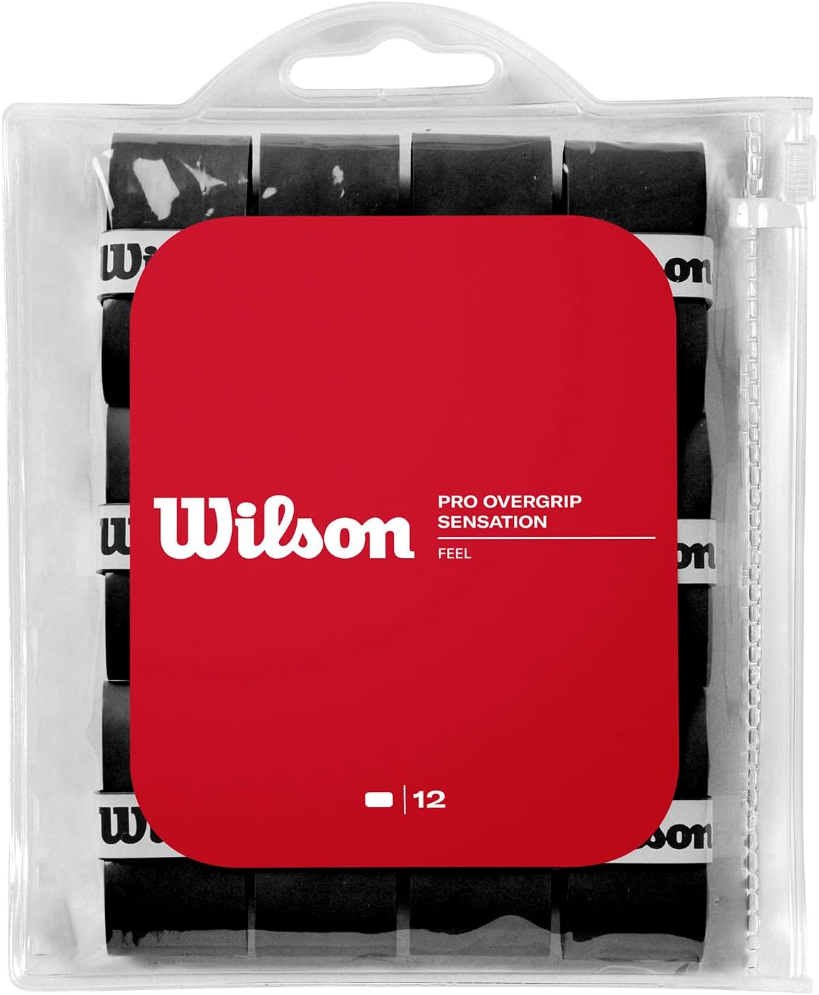 WILSON Pro Sensation Tennis Racket Overgrip Pro Sensation, Black, Pack of 12, Model: WRZ4011BK