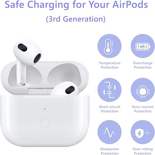 Miniatura 6 de Funda de carga inalámbrica para Airpod 3 capacidad de batería integrada de 600 mAh compatible con Airpod 3 blanco