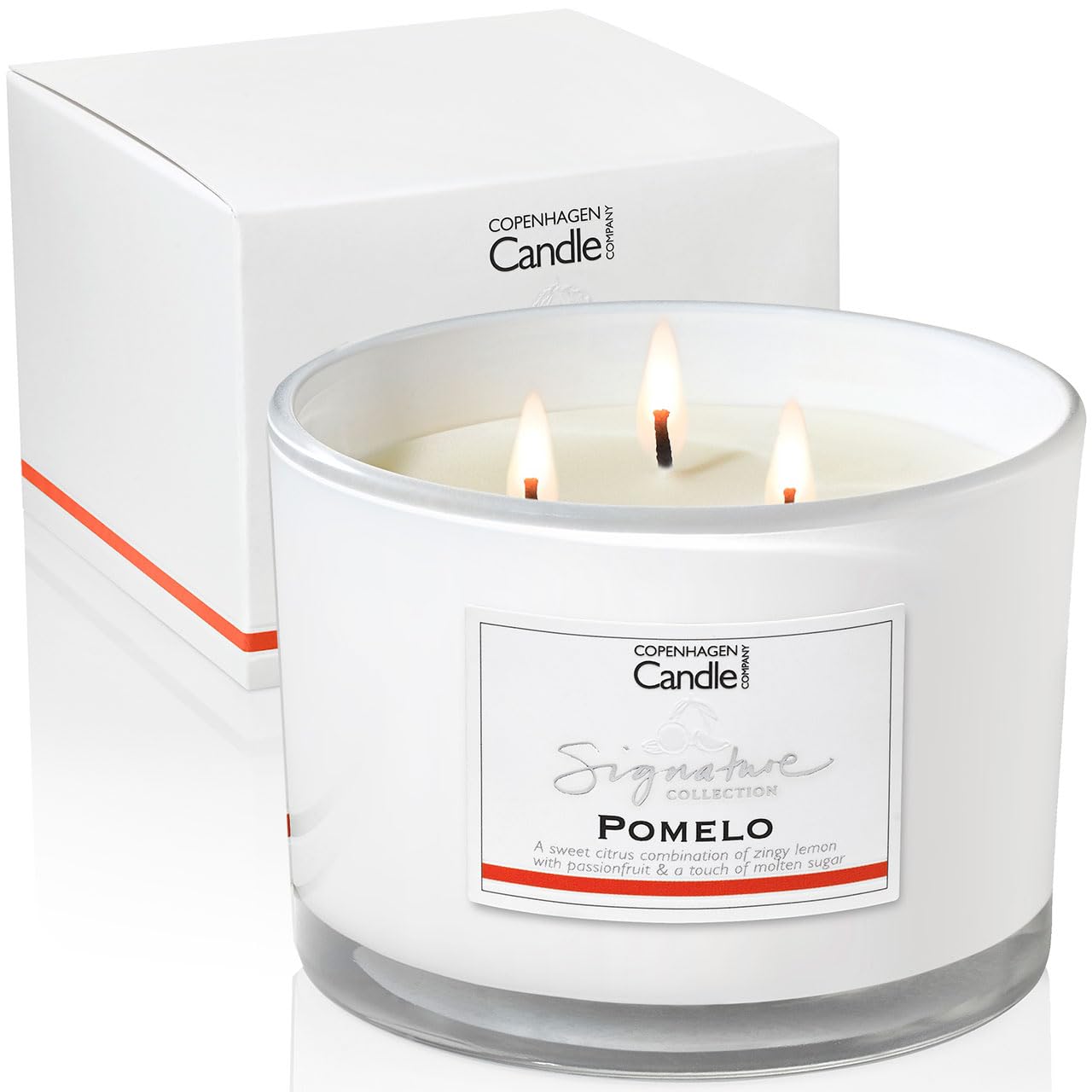 The Copenhagen Company Women's Pomelo 12Oz Luxury Scented Candles Gifts For | Natural Wax Blend | 35 Hours Burn Time | Hotel Collection | - Pomelo (12Oz)