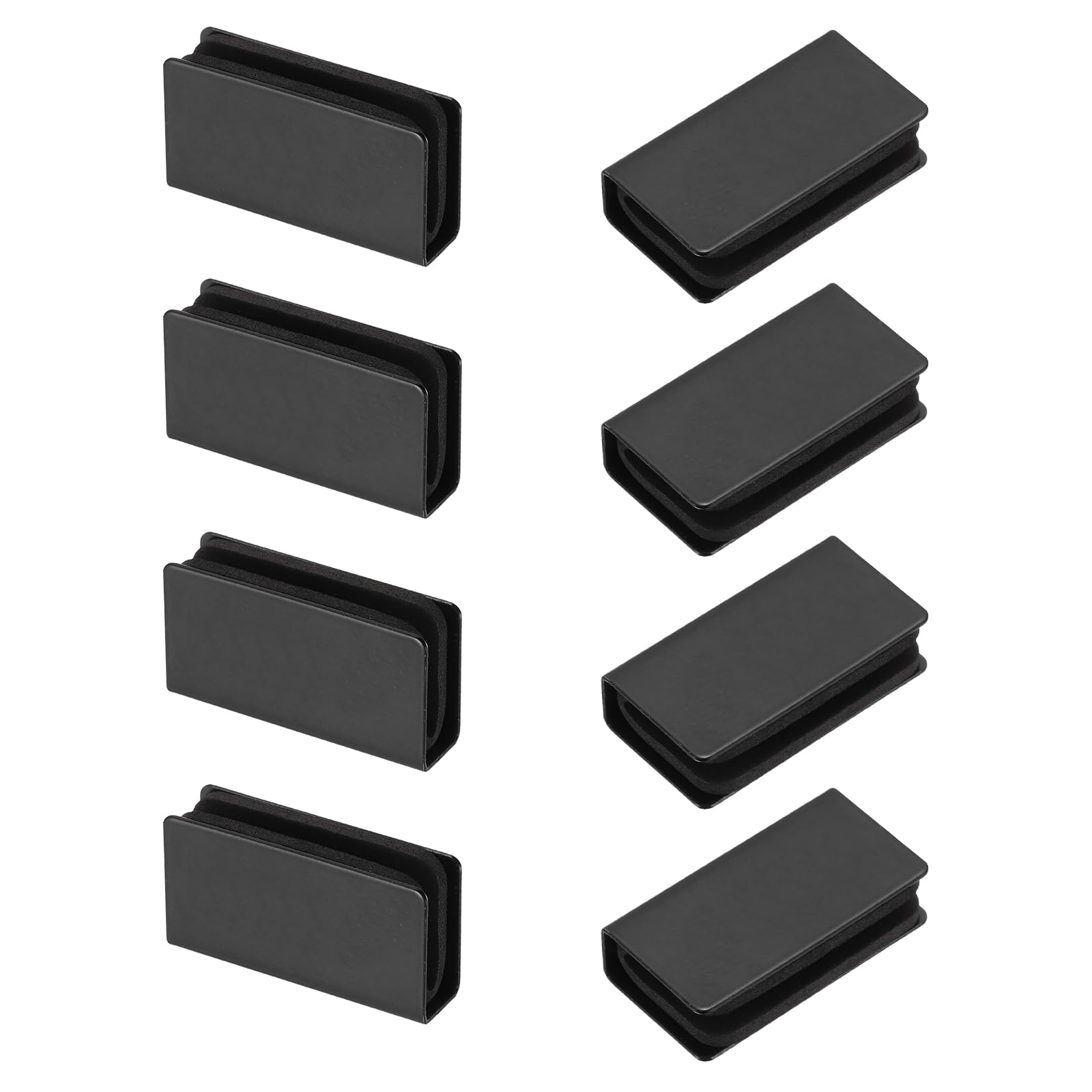 Pince de verrouillage magnétique en acier noir de 4,1 cm pour armoire en verre x8