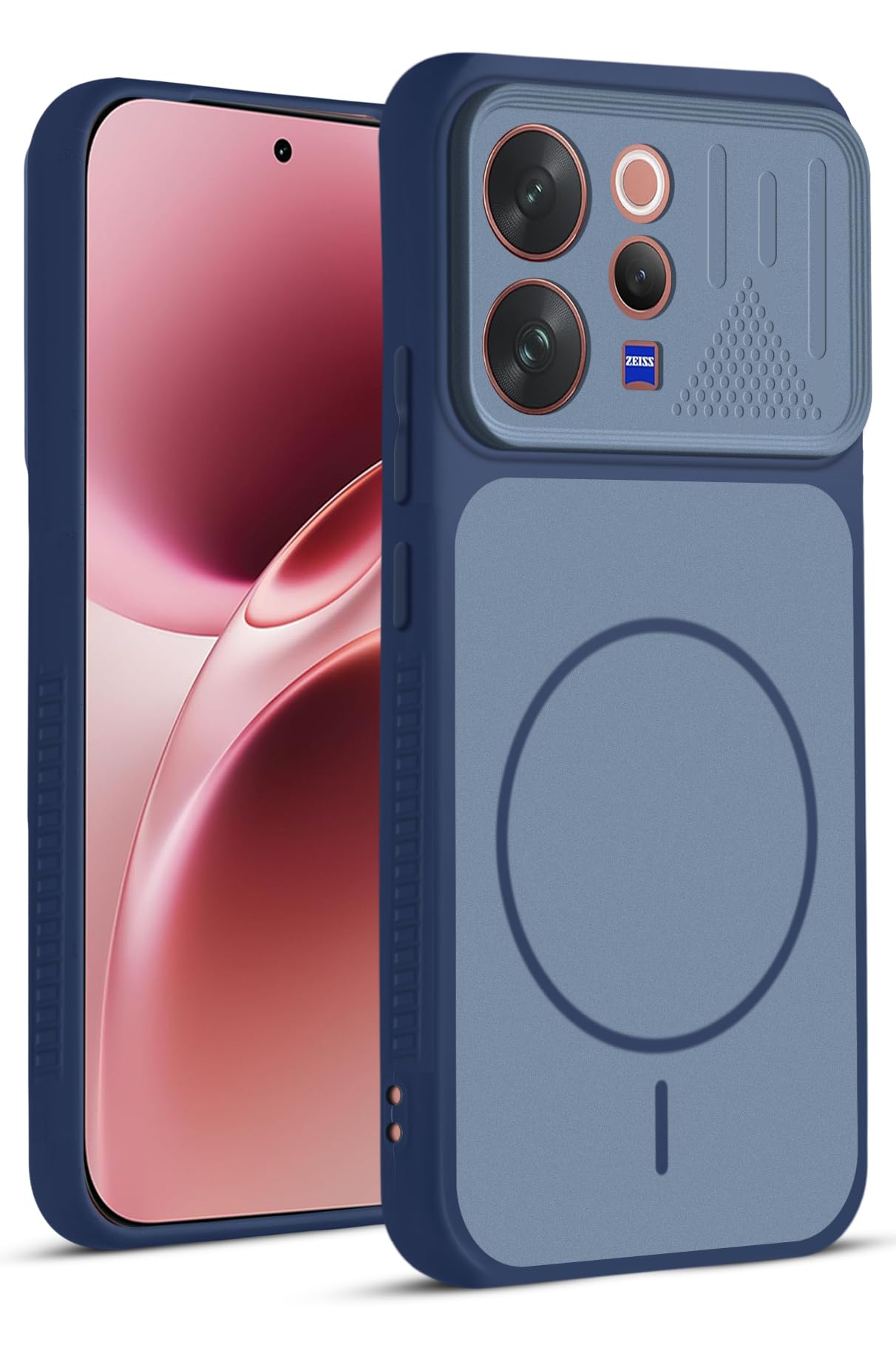 Mr. Case Back Cover for Vivo V70 5G | Ring Design Protective Case with Camera Cut Protection | Anti Slip Grip | Shockproof Mobile Cover - Orange — Amazon image 2