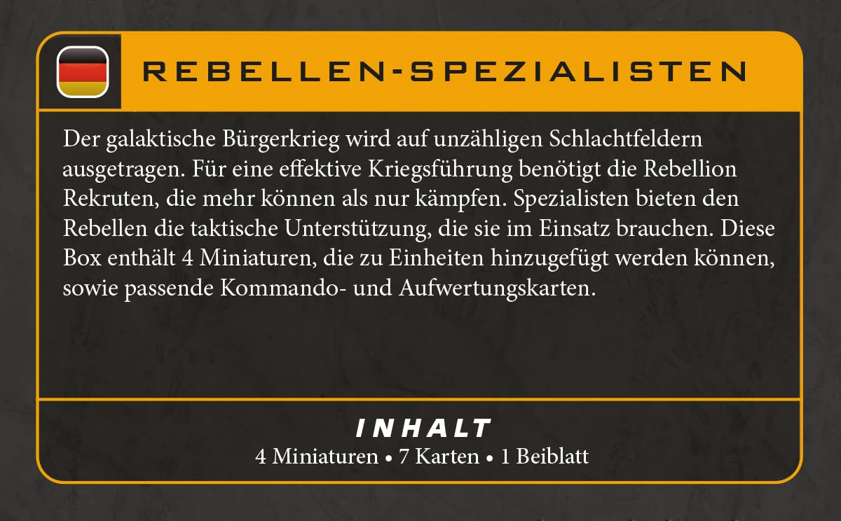 Atomic Mass Games | Star Wars: Legion Rebel Specialists | Espansione Per Gioco Di Miniature, 4 Miniature, Carte Comando E Upgrade | 2 Giocatori | 90 Minuti