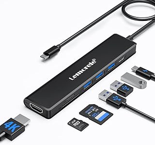 Lemorele USB C Hub – USB C Adapter 7 in 1, USB C Hub Multiport Adapter USB C Dock with 4K HDMI, 3 USB 3.0, PD 100W, SD/TF, USB C Docking Station for MacBook Air/Pro, iPad, Windows, Steam Deck, Switch