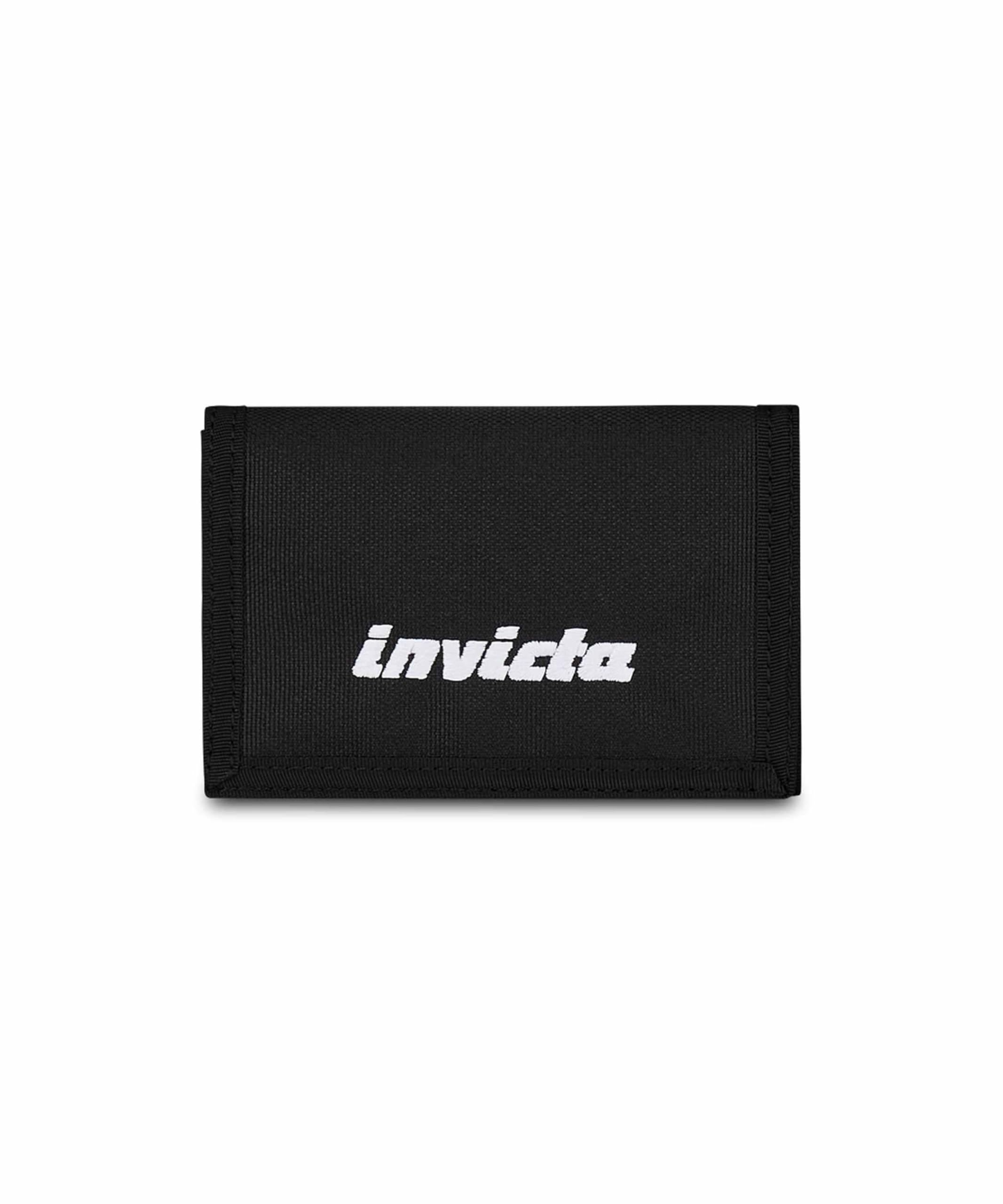 Invicta Black Trifold Wallet with Practical Velcro Closure, Card Slots, Cash and Coins, Invicta Accessories for Boys and Girls