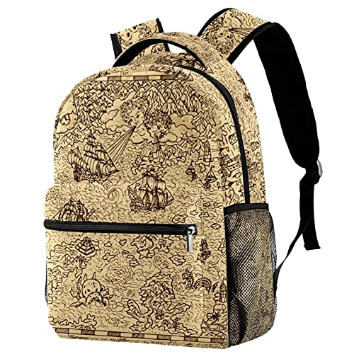Sac à dos de voyage pirate vintage pour les sorties scolaires et vacances