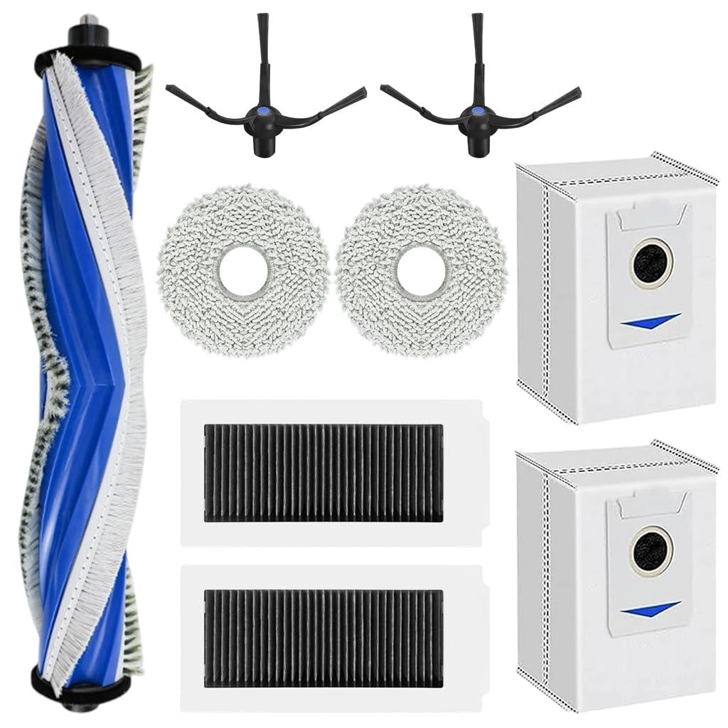 HASTHIP® 9Pcs Replacement Parts for Ecovacs X50 PRO Omni Vacuum Cleaner, Spare Accessories with 1 Main Roller Brush, 2 Side Brushes, 2 Filters, 2 Microfiber Mop Cloth & 2 Dust Bags-image-49