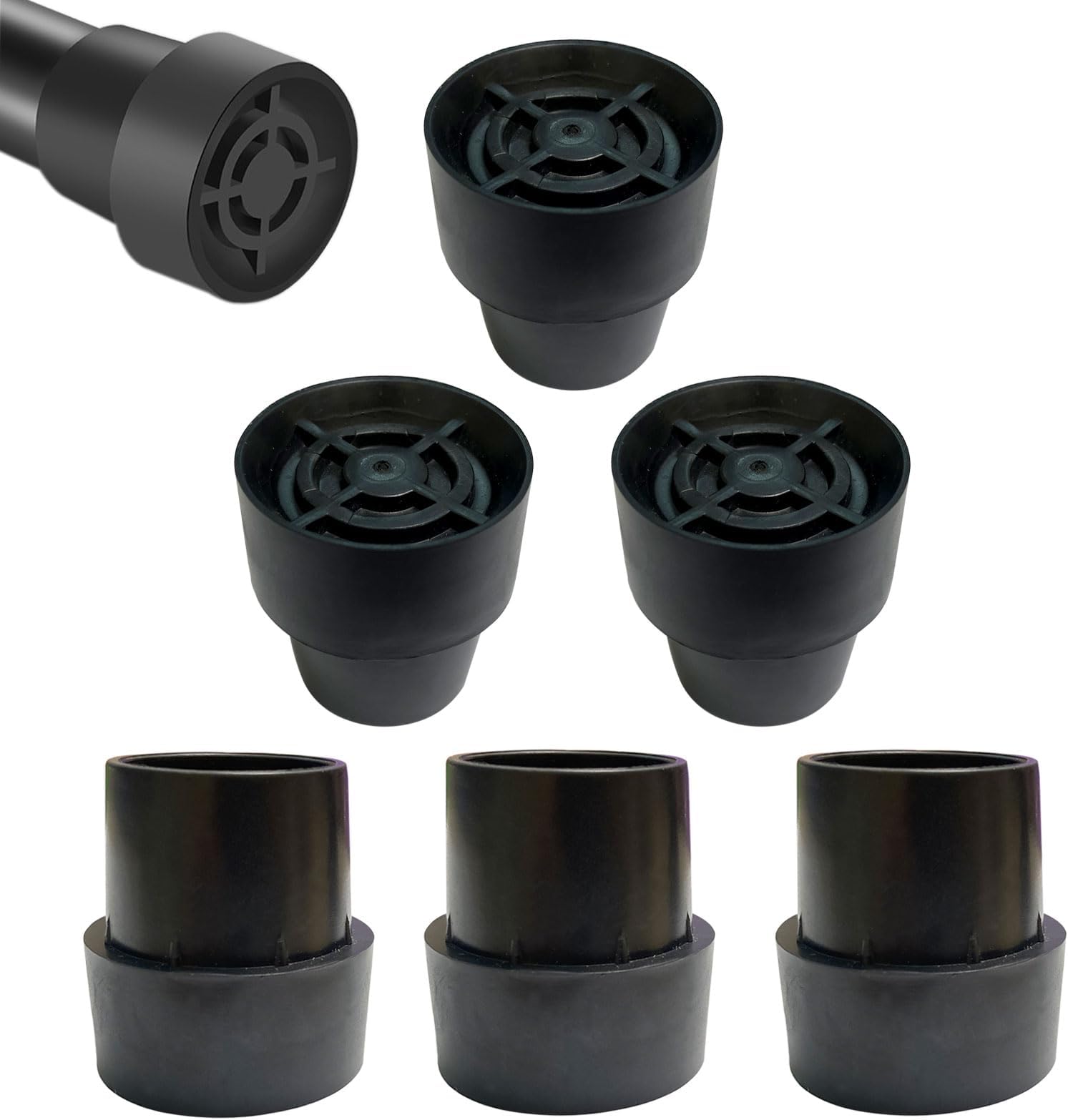 Replacement Mini Trampoline Leg Cap Tips,6 Pieces,Trampoline Legs Rubber Caps Fits 1 Inch Inside Diameter Mini Trampoline Leg Chair Leg
