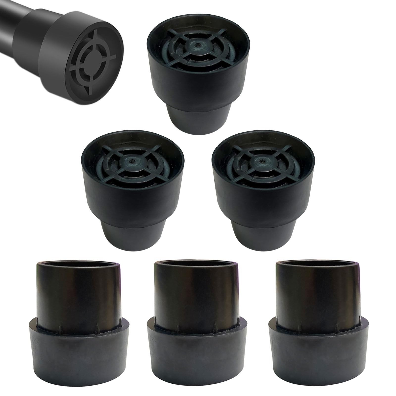 Replacement Mini Trampoline Leg Cap Tips,6 Pieces,Trampoline Legs Rubber Caps Fits 1 Inch Inside Diameter Mini Trampoline Leg Chair Leg