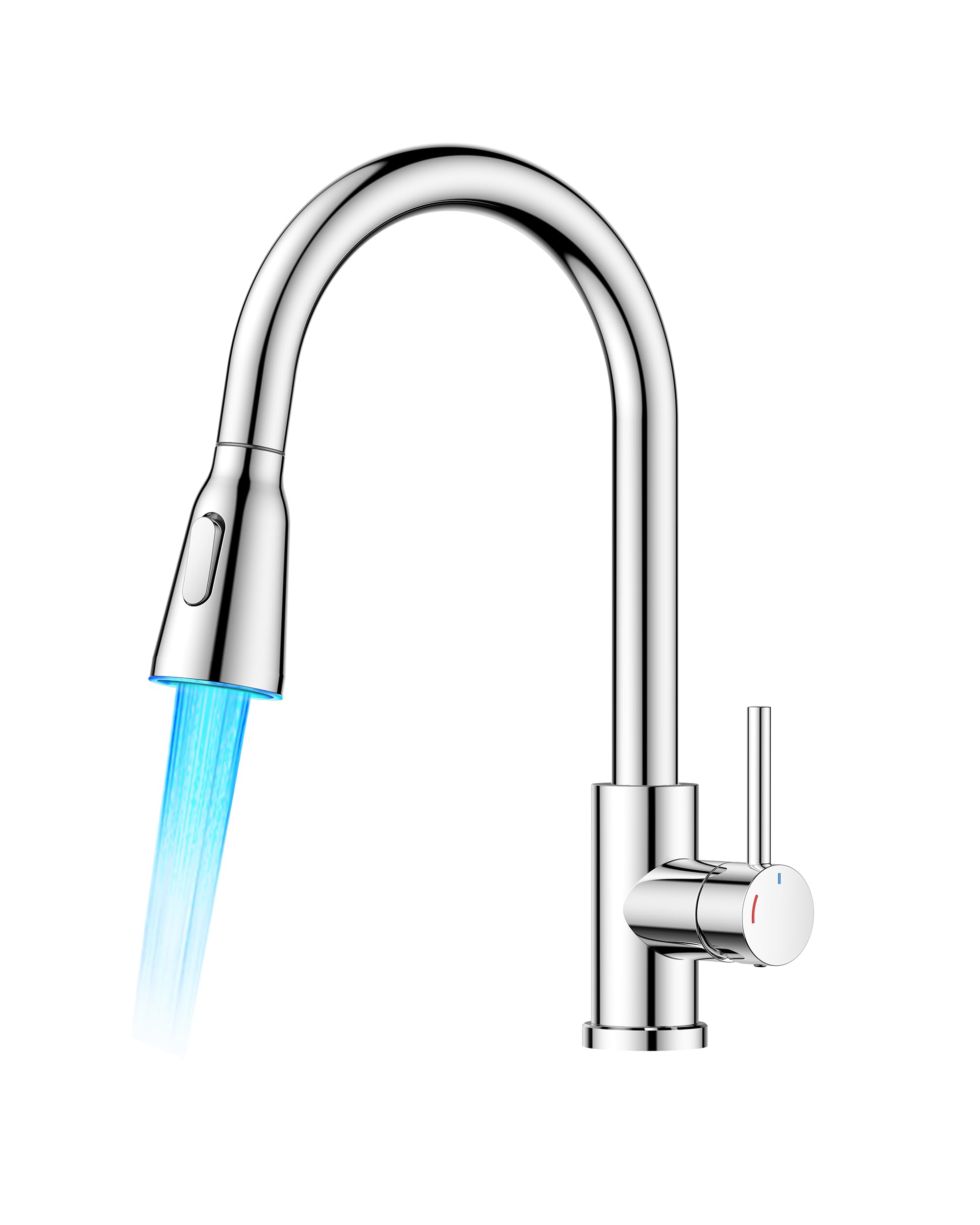 FORIOUS Grifo de Cocina LED con Indicador de Temperatura y Cold Start, Grifo de Cocina Extraíble con 2 Modos de Chorro,…