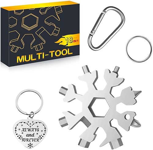 Miniatura 12 de Regalos de calcetines para hombres y padres, multiherramienta 18 en 1, herramientas manuales de copo de nieve, regalos de Navidad para hombres y