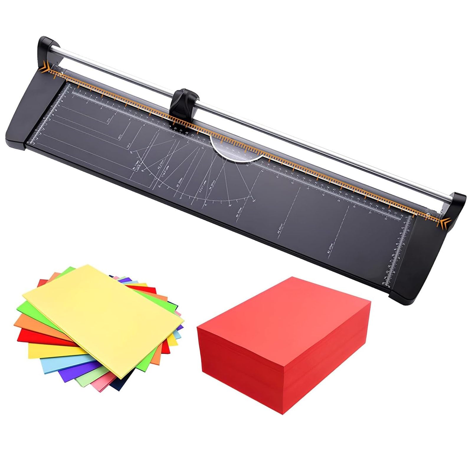A2 Obracany Trymer do Papieru - A2 Nóż do Papieru - Szerokość Cięcia 60 cm/23,6 cala - Może ciąć 1 mm/10 kartek papieru, Może ciąć różne materiały - Panel metalowy odporny na rdzę, do drukarni
