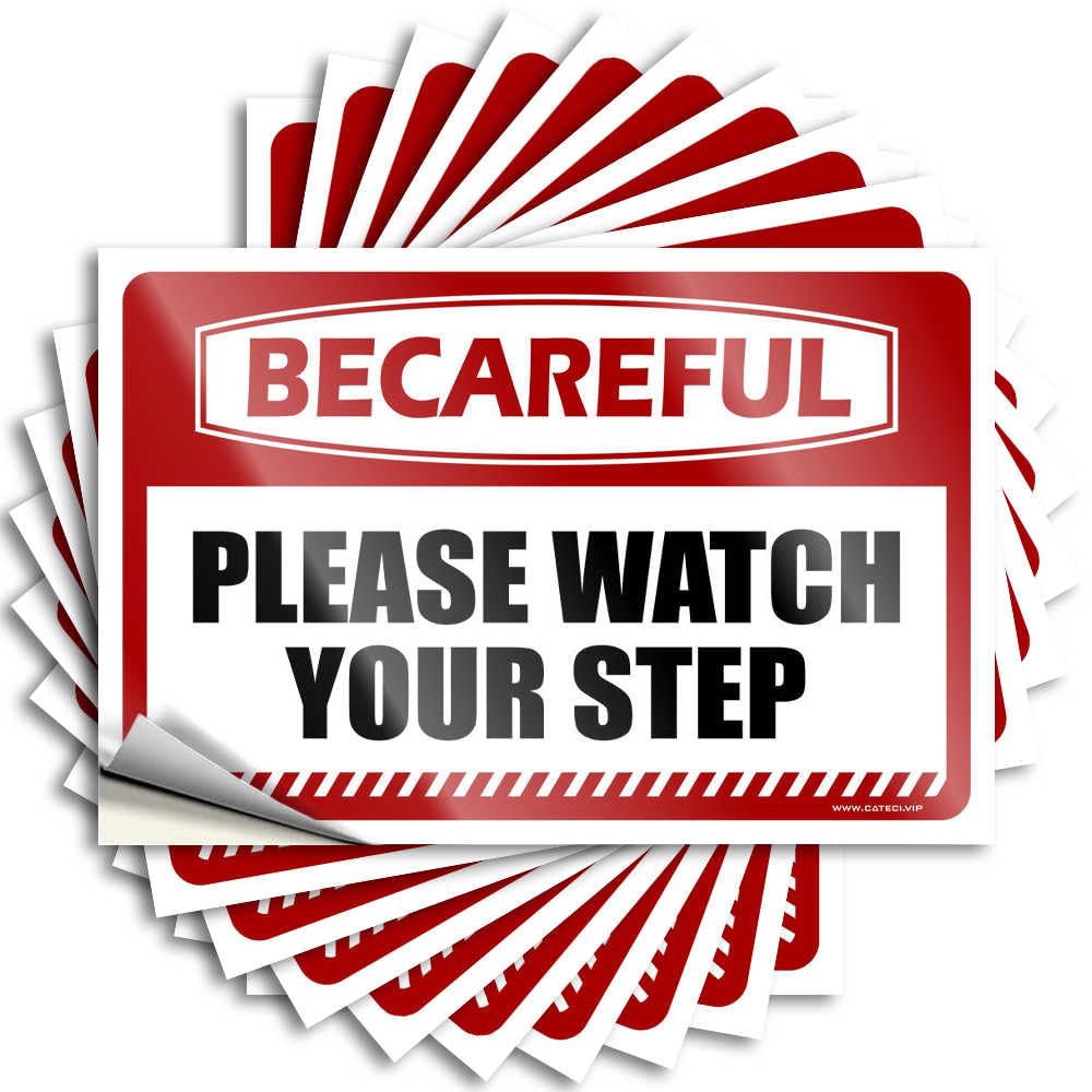 Decal Tiny, Beer Wall Be Careful Please Watch Your Step [Down Arrow] | Housewarming Gift(12X18CM)