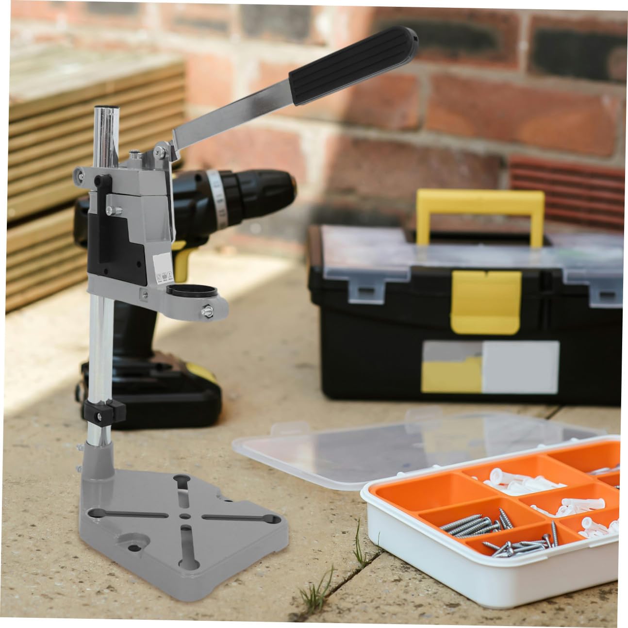SOLUSTRE Supporto Per Trapano Colonna Per Trapano Manuale Accessorio Portatile Per Utensile Supporto Stabile Per Banco Da Lavoro