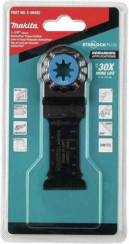 Miniatura 3 de Makita E-08492 StarlockPlus® Multiherramienta oscilante de metal duro de 1-1/4" con dientes de carburo de tungsteno Hoja de corte por inmersión para
