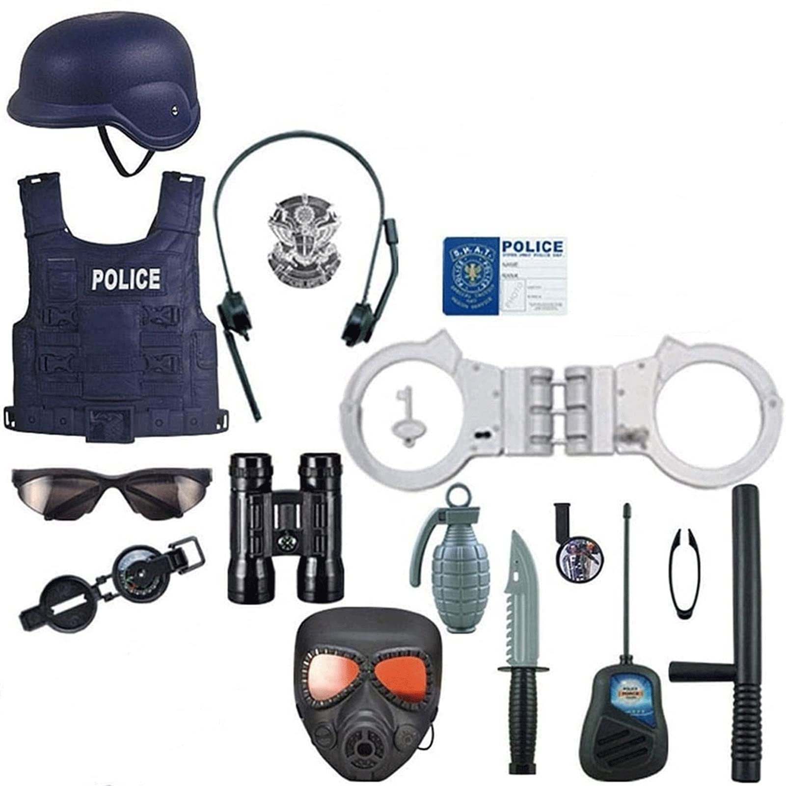 Amazon.co.jp: Mopoq 18個警察コスチュームキットのためにキッズ