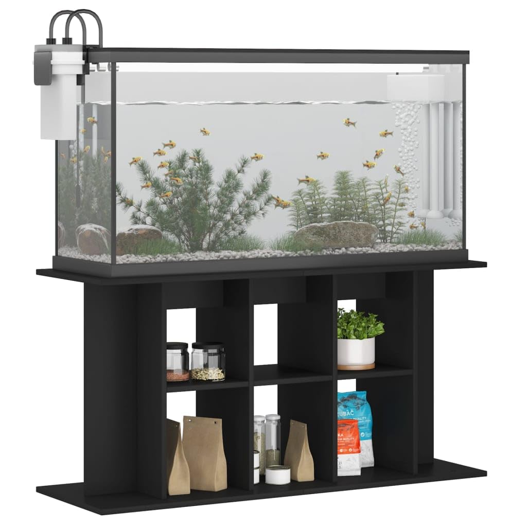 ADWOA Soporte para Acuario Madera de ingeniería Negro 120x40x60 cm Acuario Grande
