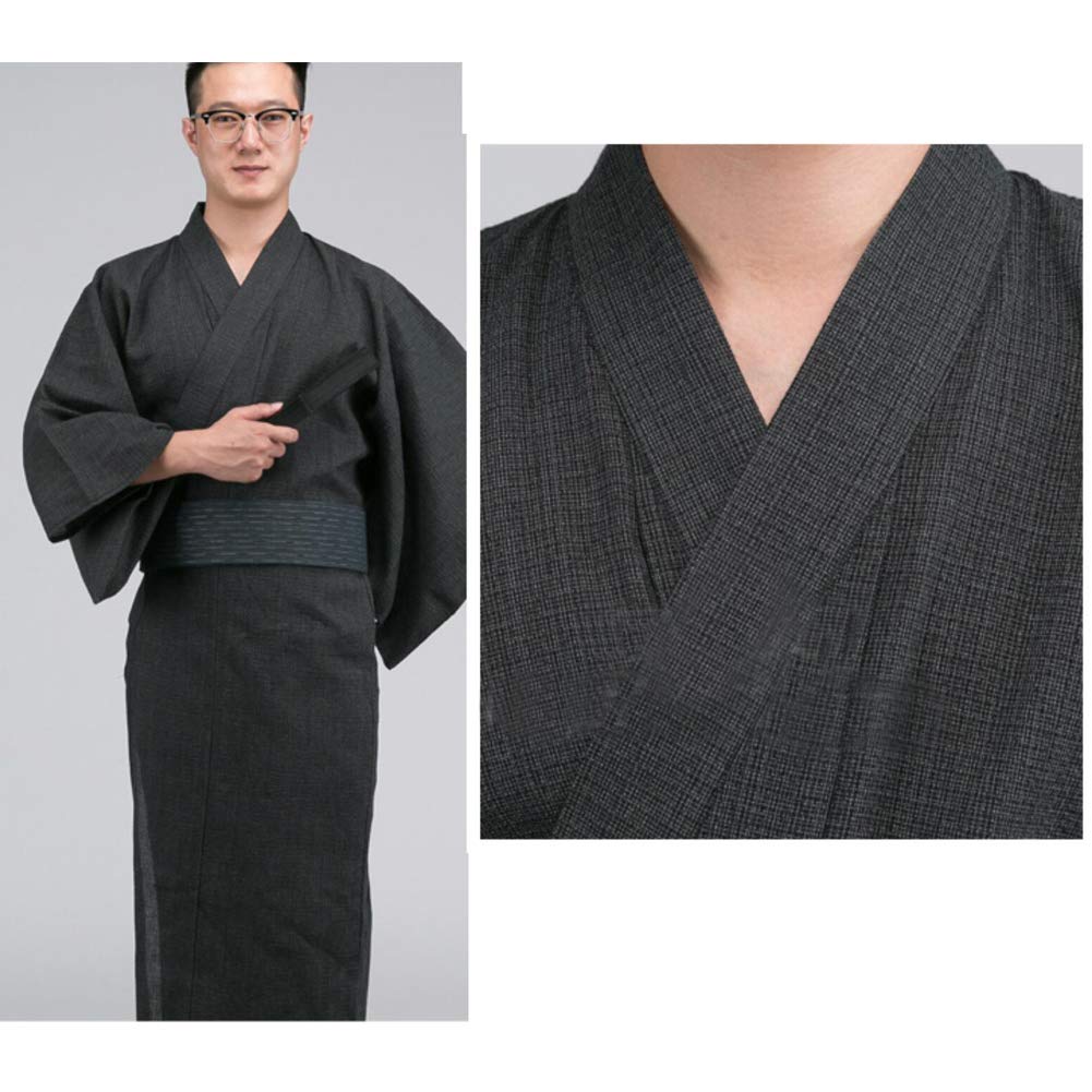 Herren japanischer Yukata japanischer Kimono Home Robe Pyjamas Morgenmantel Größe L-C8
