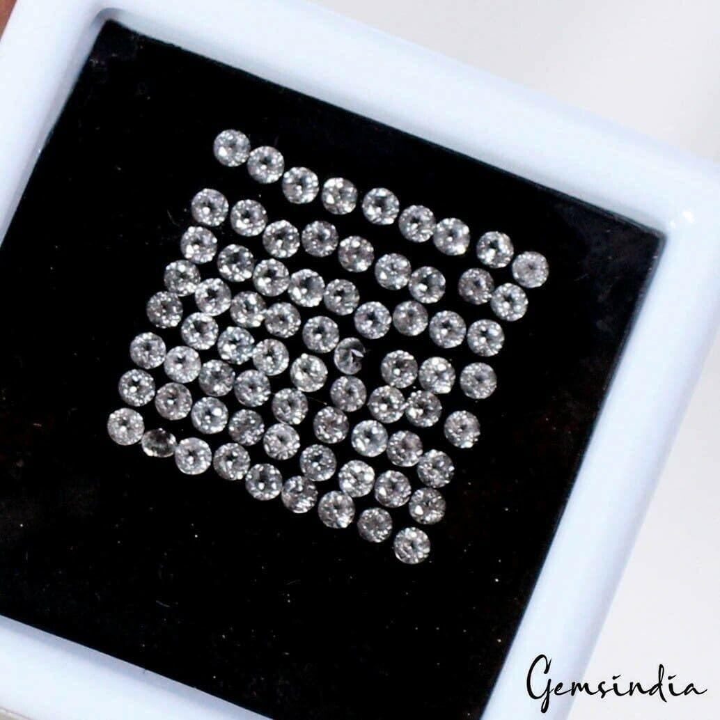 VVS 2 mm Round Faceted Natural White Topaz Loose Calibrated AAA Gemstones~72 Pieces image 5
