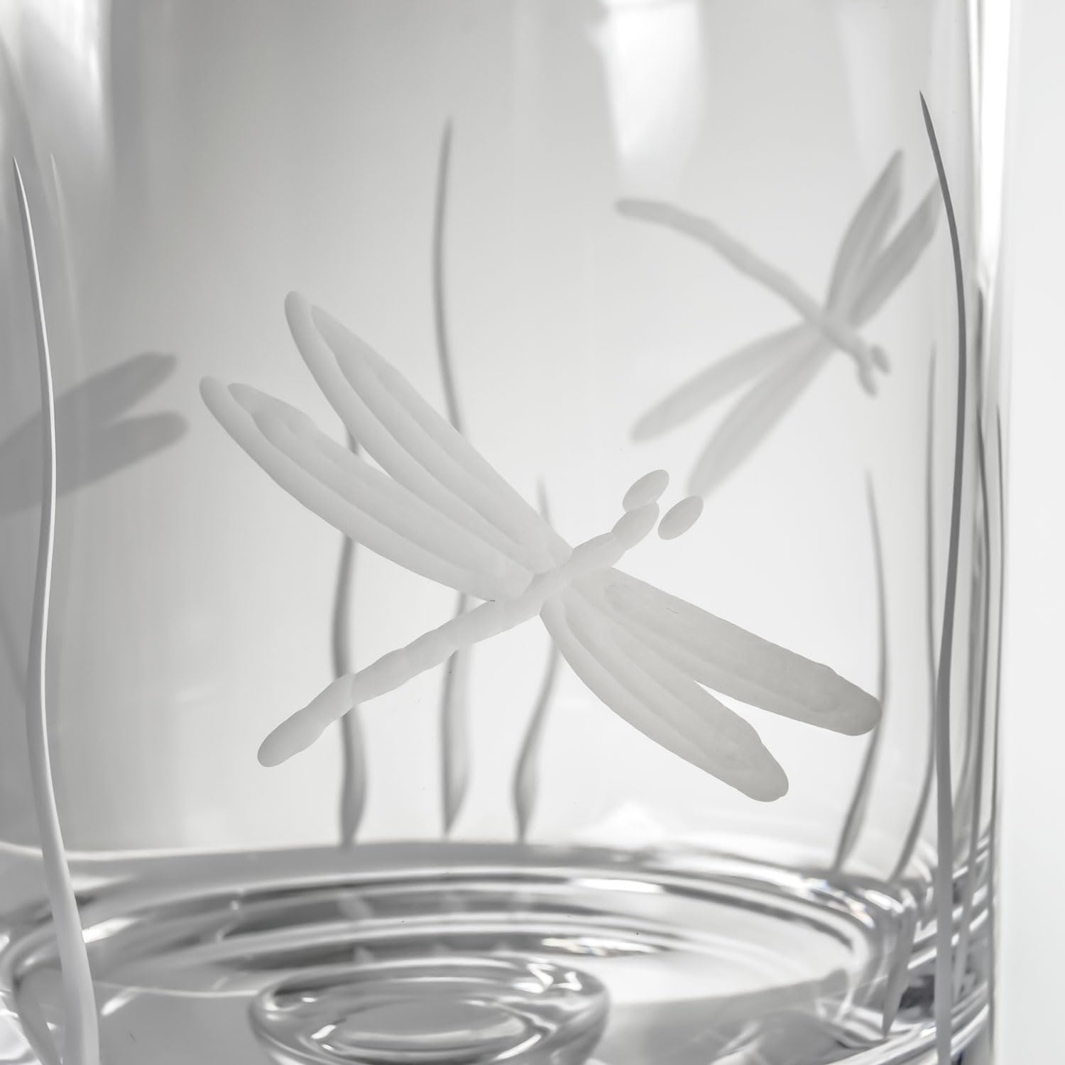 Rolf Glass Dragonfly Ice Bucket | Glass Champagne Ice Bucket | Lead-Free and Diamond-Wheel Engraved | Designed and Engraved in the USA | Nature-Inspired Design