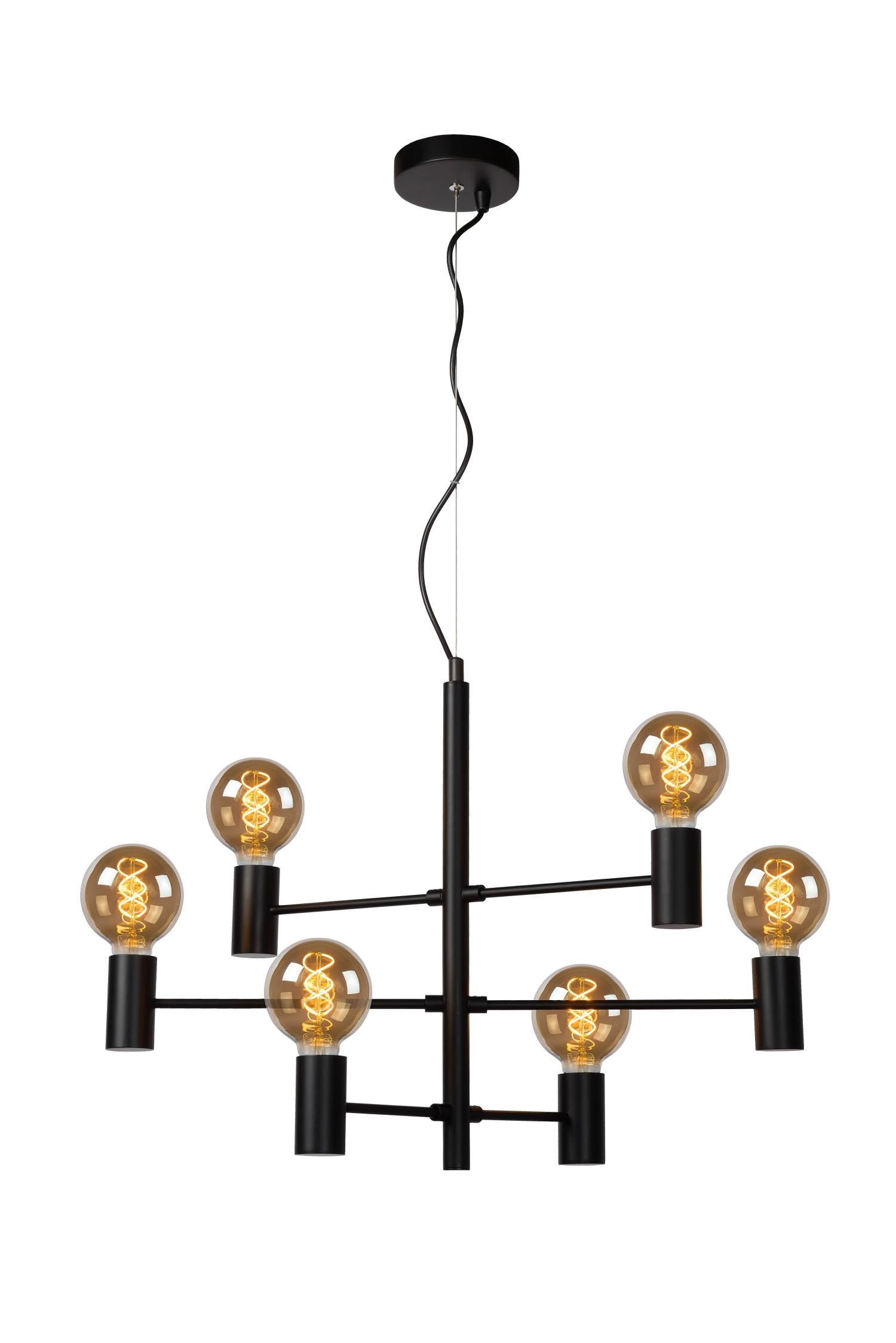 LUCIDE LEANNE - Suspension - 6xE27 - Noir