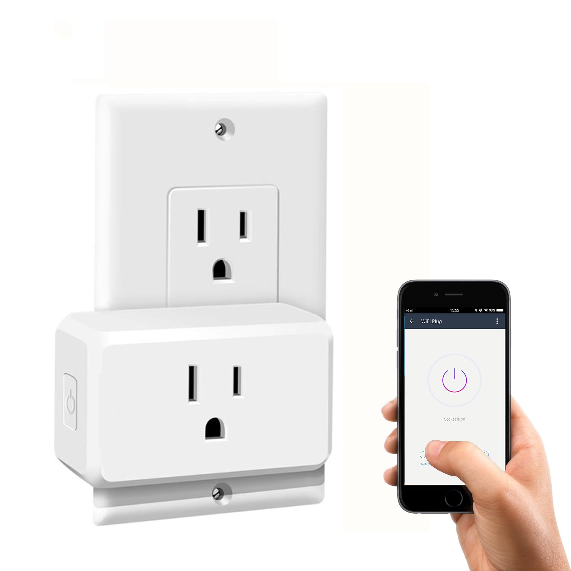 WiFi Mini Smart Plug No Hub Required Compatible with Alexa Reduce Electric Bill