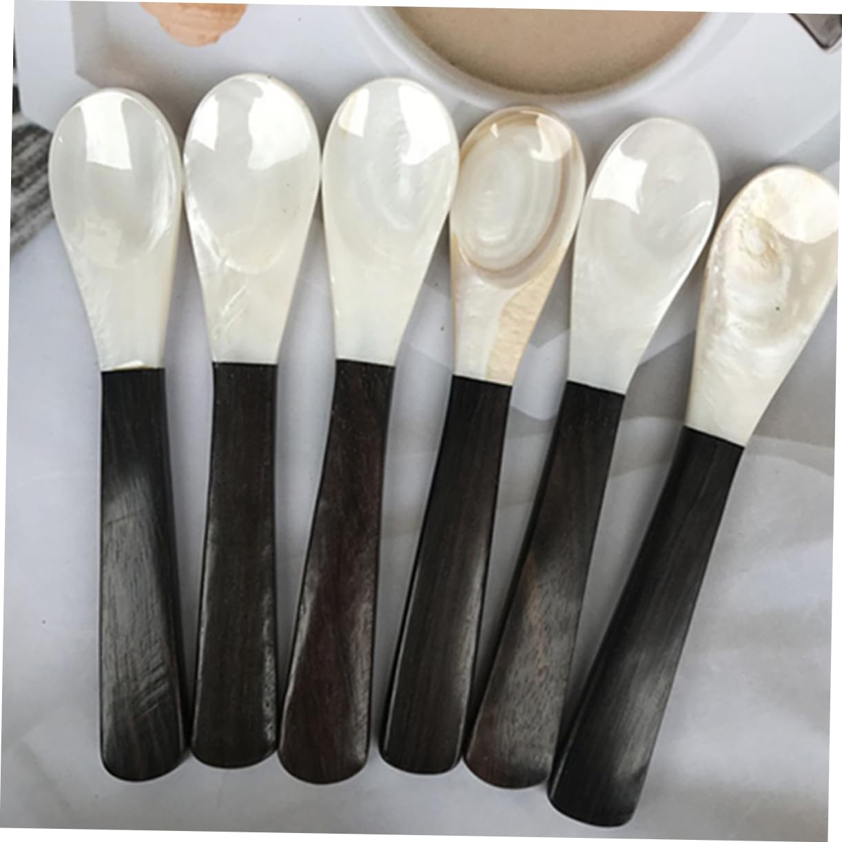 Zerodeko 6pezzi Cucchiai Da Caffè Naturale Da Design Elegante e Linee Fluide Perfetti Per Dessert e Caffè Per Bar e Caffetterie